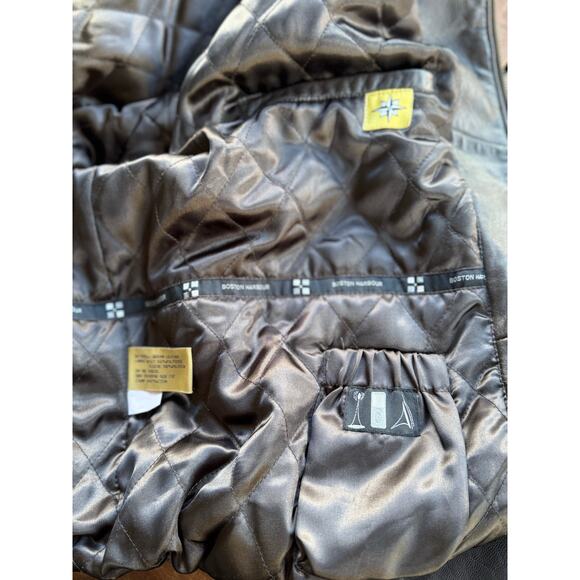 Vintage 90s Y2K Boston Harbour Men’s XL Brown Genuine Leather Jacket Motorcycle - Picture 9 of 9
